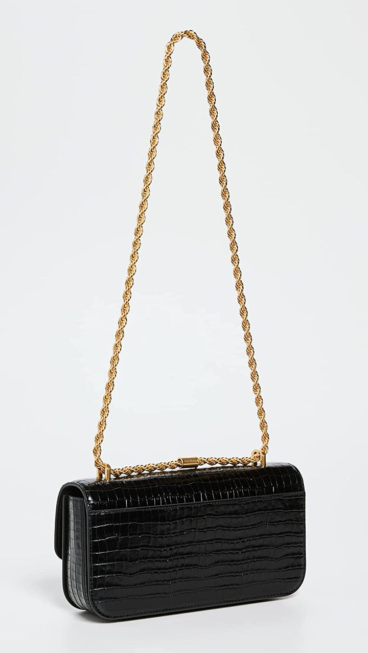 Tory Burch-Eleanor Embossed Small Convertible Shoulder Bag Black