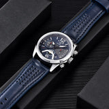Benyar Blue Dial Chronograph Strap Watch