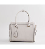 Max Fashion-Plain Handbag with Zip Closure and Detachable Strap