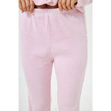 Montivo - Pink Ribbed Boot Cut Trouser