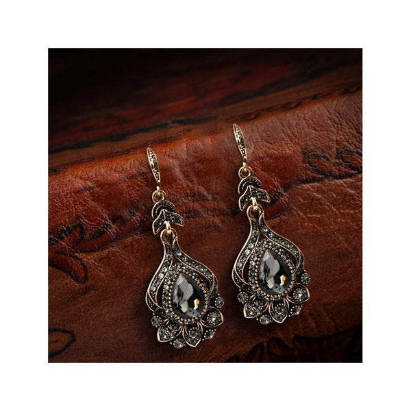 Dama Rusa- Luxurious Russian Antique Gold Earrings for Women- TM-E-35