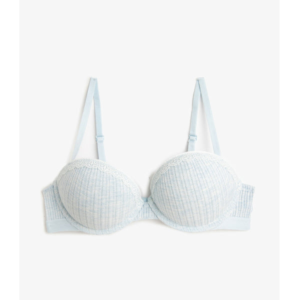 Koton- Respect Life | Respect for Life - Organic Cotton Maximizer Bra - Blue Melange