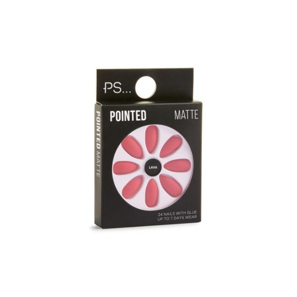 Primark-  SHARE  Pointed Lava Pink Matte False Nails