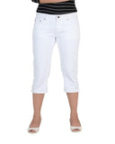IGNITE-White Three-Quarter Stretch PantsIGNITE-for Women by Ignite Discounted priced at #price# | Bagallery Deals