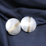 Mumuso- Brighton Round Metallic Earrings -Silver