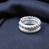 Mumuso- Brighton Metallic Ring Set -Silver