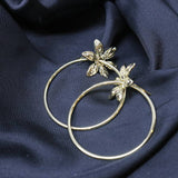 Mumoso- Brighton C-Shaped Flower Metallic Earrings (Gold)