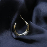 Mumoso- Brighton Large Circle Metallic Hoop Earrings (Gold)