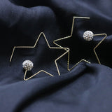 Mumuso- Brighton Pentagram Metallic Earrings -Diamond/Gold