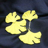 Mumuso- Brighton Maple Leaf Earrings -Matte/Yellow