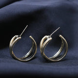 Mumuso- Brighton Twisted Metallic Earrings -Gold
