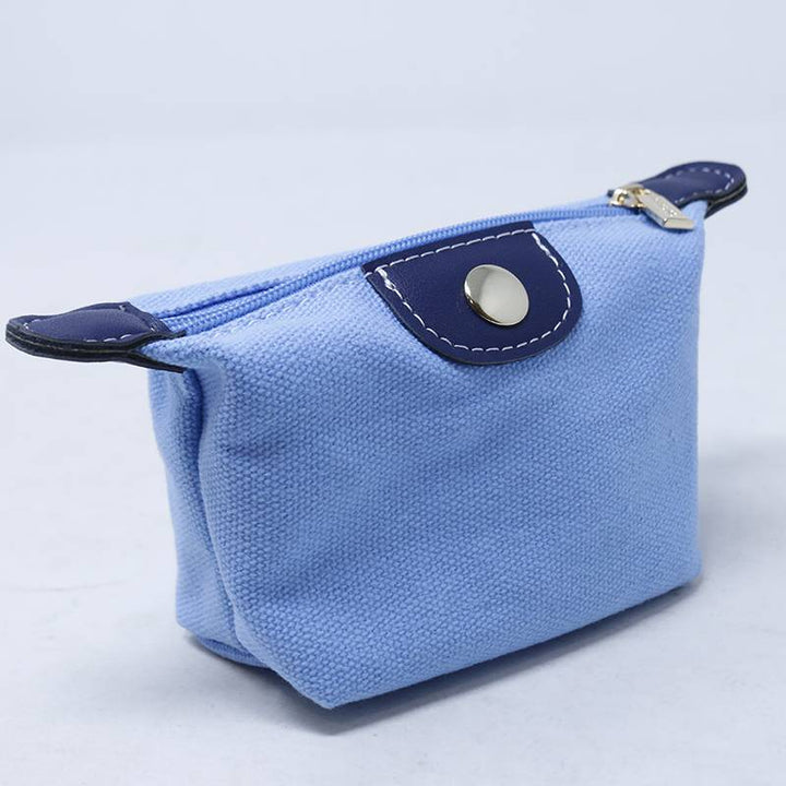 Mumuso- Canvas Coin Purse - Blue, Dumpling Shape