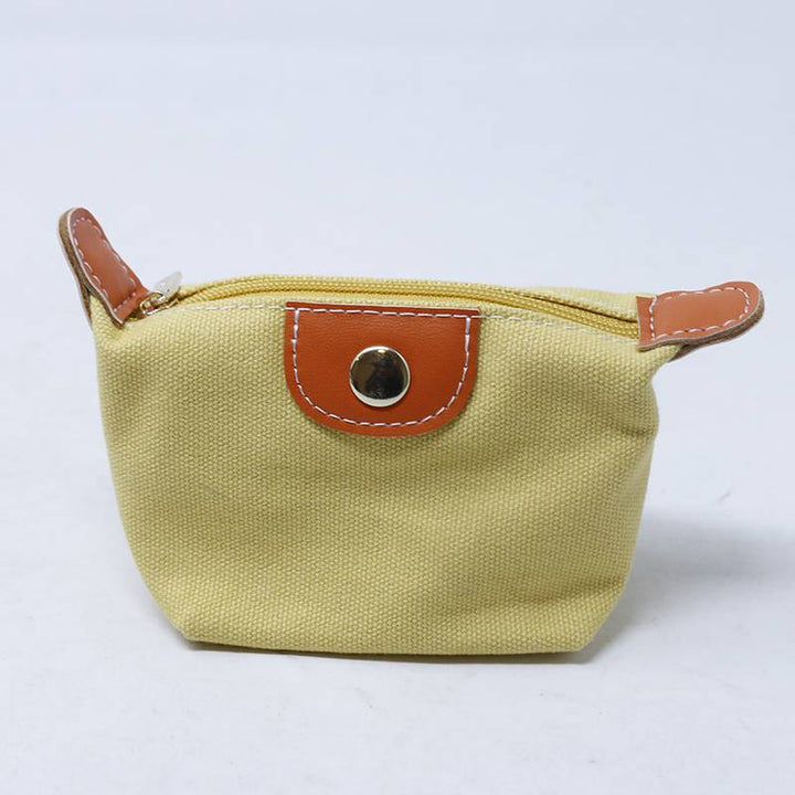 Mumuso- Canvas Coin Purse - Yellow, Dumpling Shape