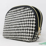 Mumuso- Shell Shape Cosmetic Bag -Jacquard Weave/Black