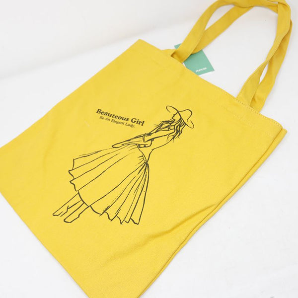 Mumuso- Fashion Girl Tote Bag -Yellow