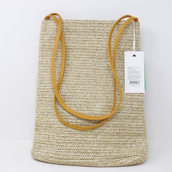 Mumuso- Straw Tote Bag - Apricot