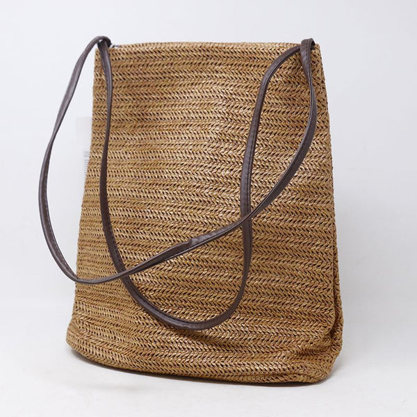 Mumuso- Straw Tote Bag - Caramel