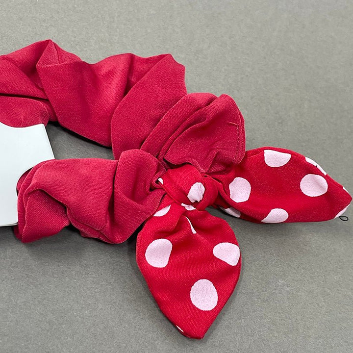 Mumuso- Red Bow Hair Clips - Red Polka