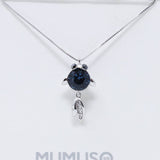 Mumuso- Dark Blue Fish Swarovski Necklace