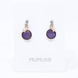 Mumoso- Purple Glitter Earrings