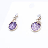 Mumoso- Purple Glitter Earrings