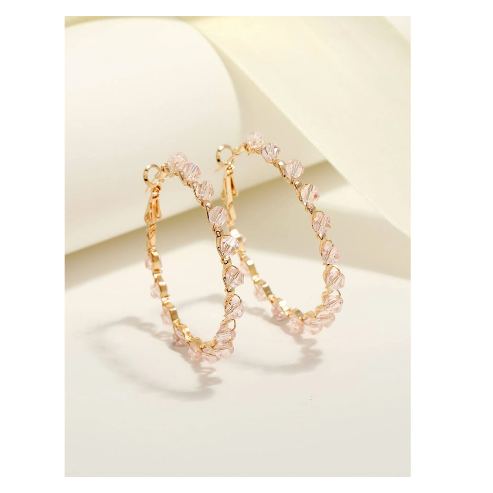 Romwe- Crystal Hoop Earrings