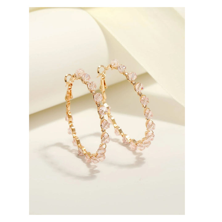 Romwe- Crystal Hoop Earrings