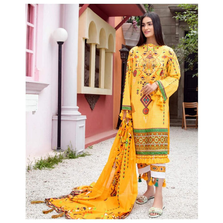 Mari Gold – 2 Piece Embroidered Unstitched Lawn Shirt & Dupatta