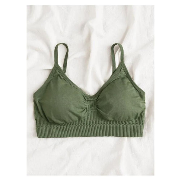 Shein- Solid Ribbed Bralette