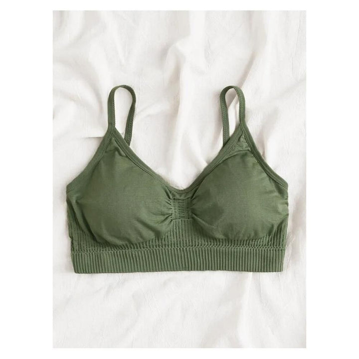 Shein- Solid Ribbed Bralette