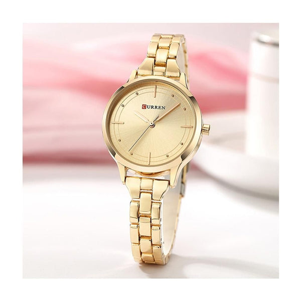 Curren-  Luxury Stainless Steel Bracelet Style Quartz Fashion Dress Ladies Watch With Box And Bag