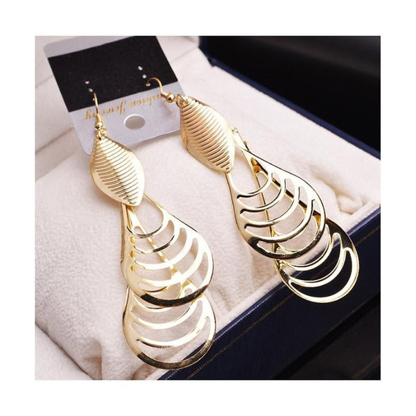 The Marshall- Golden Long Dangle Earrings - TM-E-50