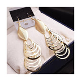 Dama Rusa- Golden Long Dangle Earrings- TM-E-50
