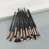 MUICIN - 12 Pieces Rose Gold & Black Complete Eye Brushes Set