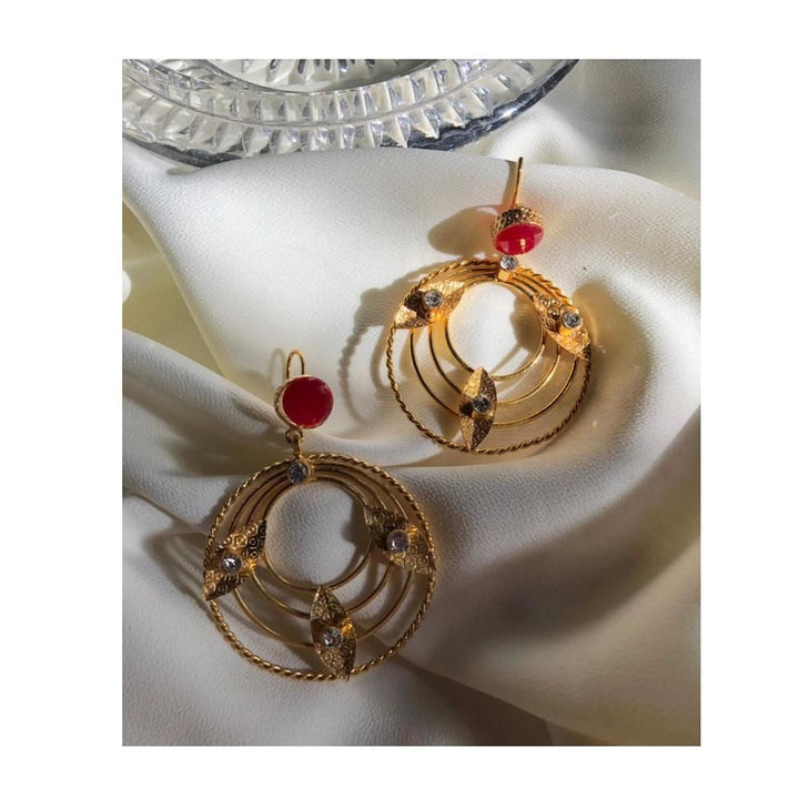 Jewels By Noor- Mughlia maroon earrings