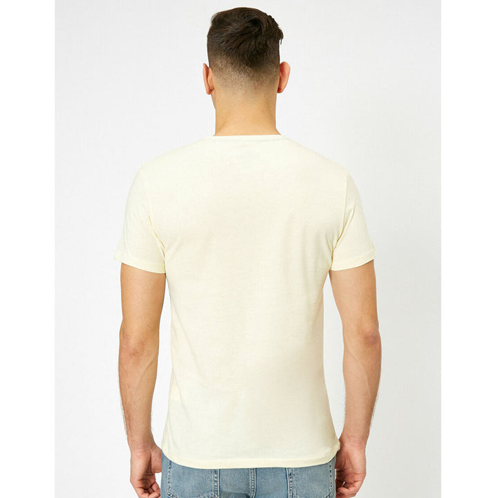 Koton- Short Sleeve Round Neck T-Shirt - Yellow