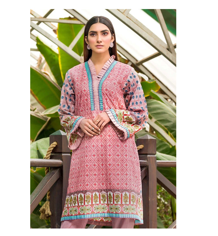 WARDA-Single Shirt Lawn Chikan Kari with Print