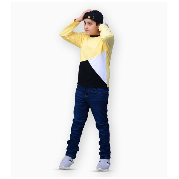 Kids Polo- Cut N Sew Tee - Yellow