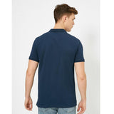 Koton- Short Sleeve Polo Neck Slim Fit T-Shirt - Navy