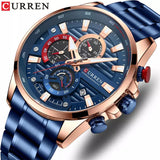 CURREN Blue Dial Chronograph Stainless Steel Wrist Watch