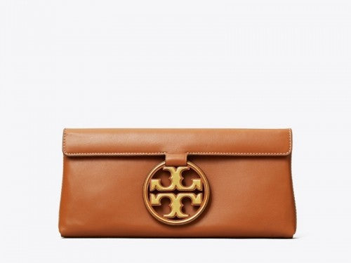 Tory Burch Miller Metal clutch Aged camello