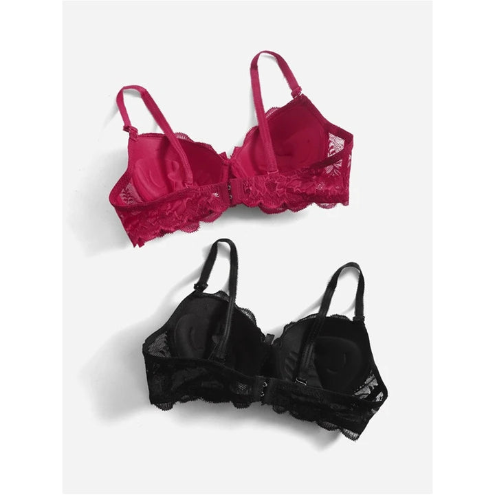 Shein- 2pack Contrast Lace Underwire Bra