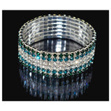 Dama Rusa- Green Multicolor Wide Stretch Six-layer Bracelet For Women- TM-BT-28