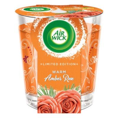 Airwick Perfumed Candle Essential Oil Warm Amb Er Rose 105Gm