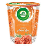 Airwick Perfumed Candle Essential Oil Warm Amb Er Rose 105Gm