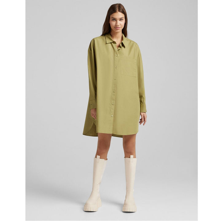 Bershka- Long-Sleeved OverSized Poplin Shirt