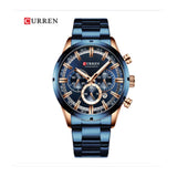 Curren- Men's Stainless Steel Chronograph Quartz Watch- 8355- Blue