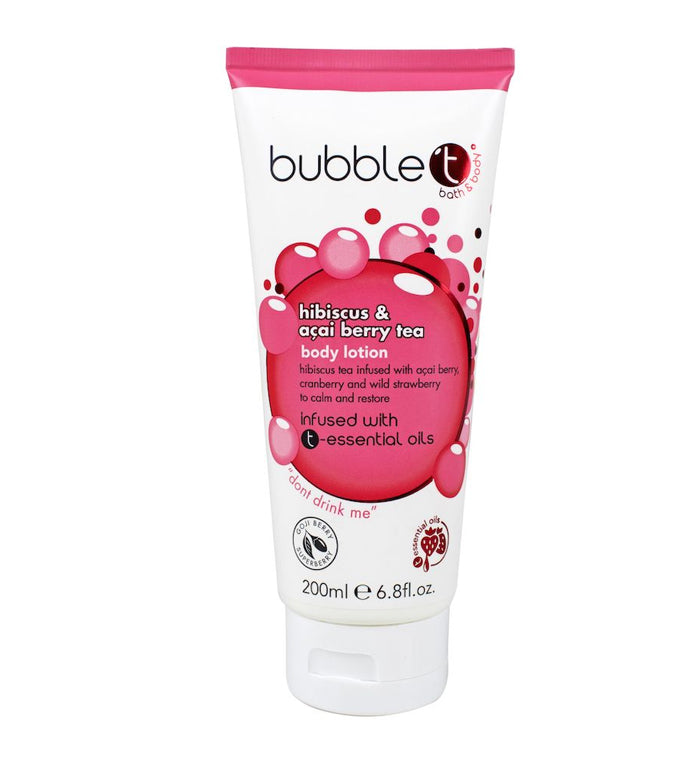 Bubble T Cosmetics- Body Lotion In Hibiscus & Acai Berry Tea (200ml) by Bagallery Deals priced at #price# | Bagallery Deals