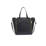 Silk Avenue- Black Zipper Shoulder Bag- AG00502