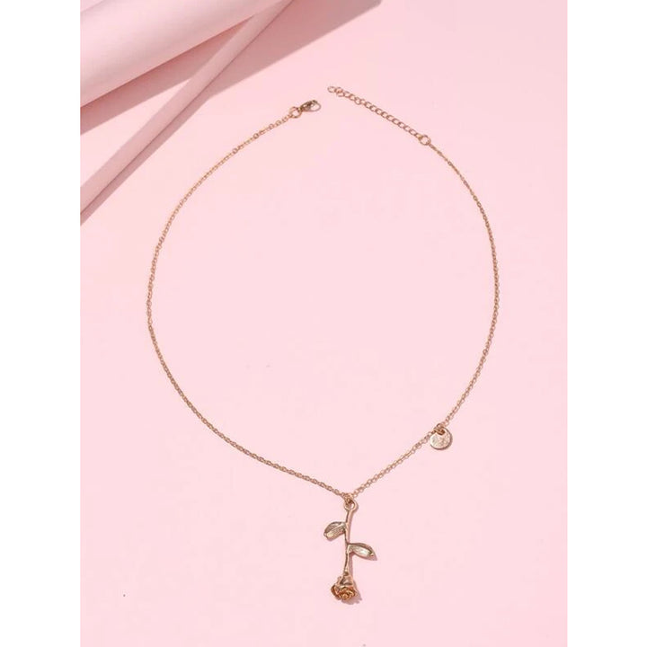 Shein- Flower Charm Necklace- Gold